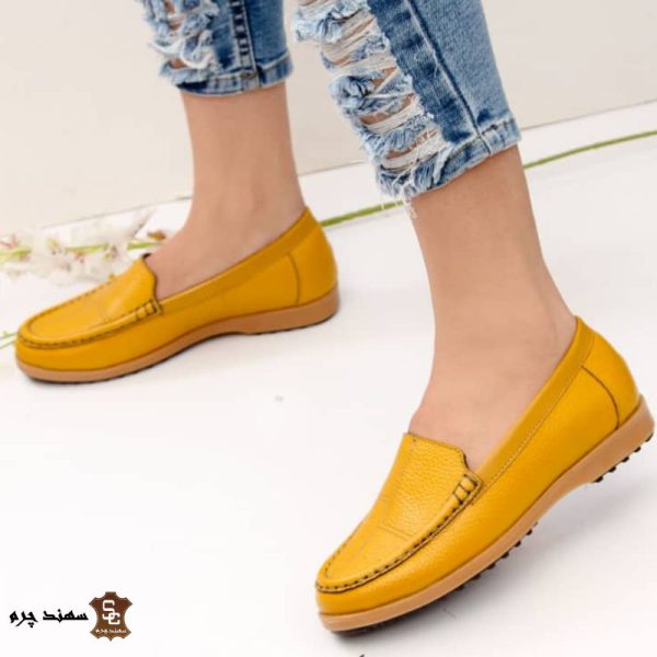 کفش اسپرت زنانه زرد سهندچرم کدA5-146